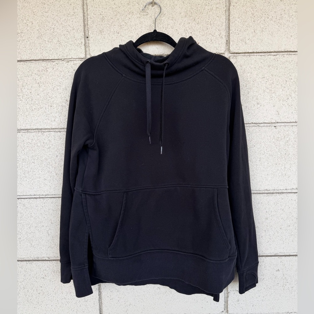 Athleta Cozy Karma Sweatshirt Black Fleece Lined Hoodie